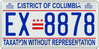 DC license plate EX8878