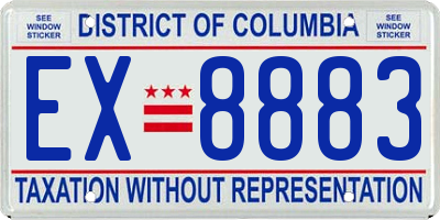 DC license plate EX8883