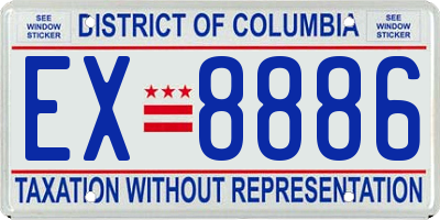 DC license plate EX8886