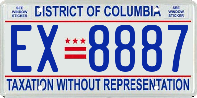 DC license plate EX8887