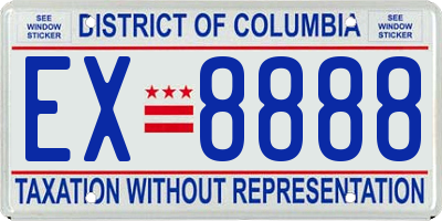 DC license plate EX8888