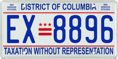 DC license plate EX8896