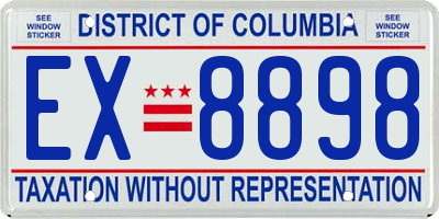 DC license plate EX8898