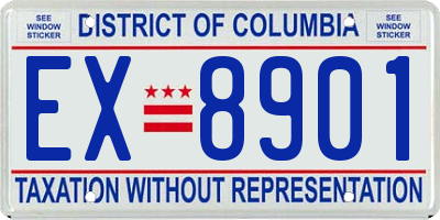 DC license plate EX8901