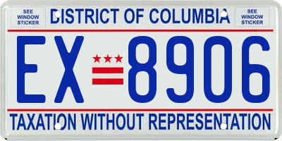 DC license plate EX8906