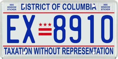 DC license plate EX8910
