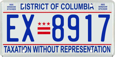 DC license plate EX8917