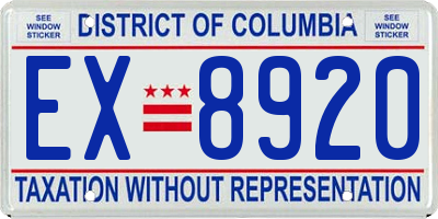 DC license plate EX8920