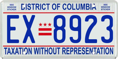 DC license plate EX8923