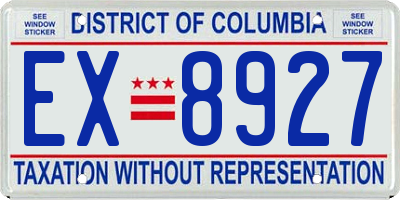 DC license plate EX8927
