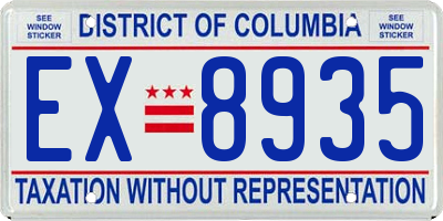 DC license plate EX8935