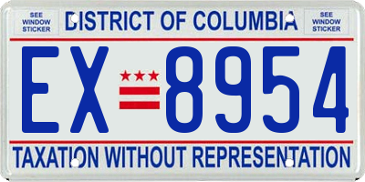 DC license plate EX8954