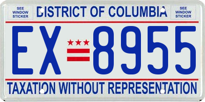 DC license plate EX8955