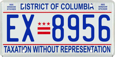 DC license plate EX8956