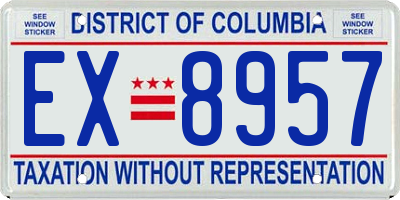 DC license plate EX8957