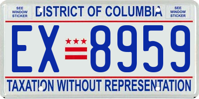 DC license plate EX8959