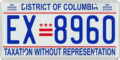 DC license plate EX8960
