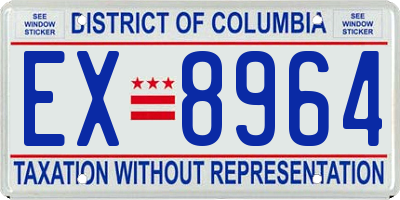 DC license plate EX8964
