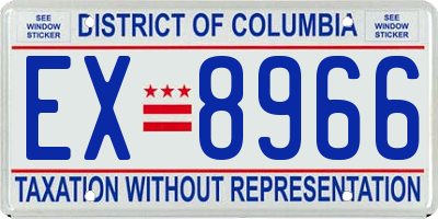 DC license plate EX8966