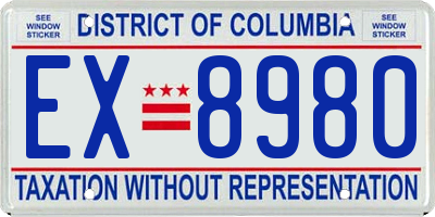 DC license plate EX8980