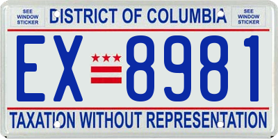 DC license plate EX8981