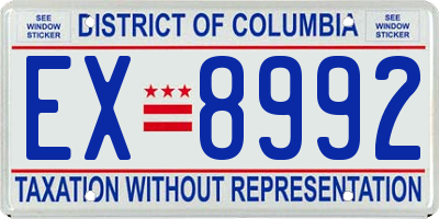 DC license plate EX8992