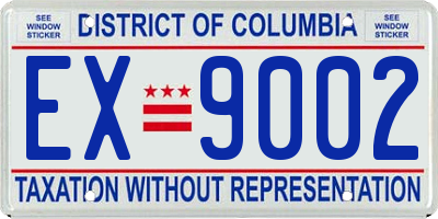 DC license plate EX9002
