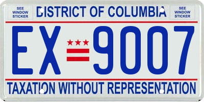 DC license plate EX9007