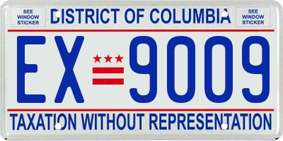 DC license plate EX9009