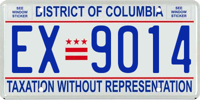 DC license plate EX9014