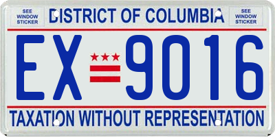DC license plate EX9016