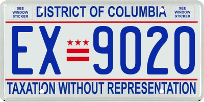 DC license plate EX9020