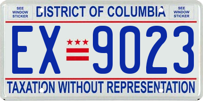 DC license plate EX9023