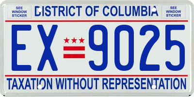 DC license plate EX9025