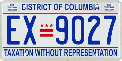 DC license plate EX9027