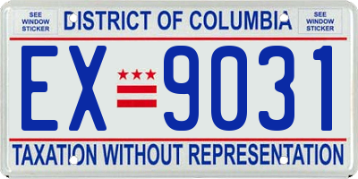 DC license plate EX9031