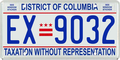 DC license plate EX9032