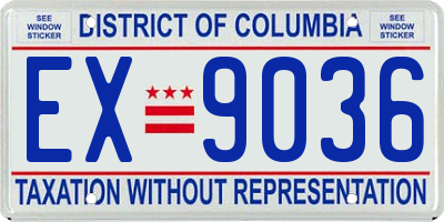 DC license plate EX9036