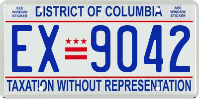 DC license plate EX9042