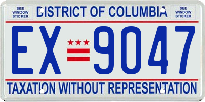 DC license plate EX9047
