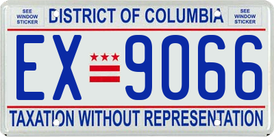 DC license plate EX9066
