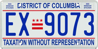 DC license plate EX9073