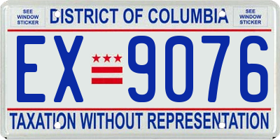 DC license plate EX9076