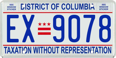 DC license plate EX9078