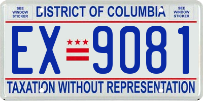 DC license plate EX9081