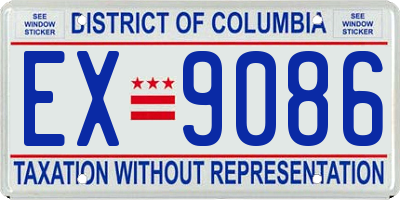DC license plate EX9086