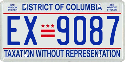 DC license plate EX9087