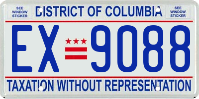 DC license plate EX9088