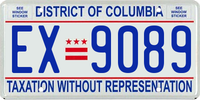 DC license plate EX9089