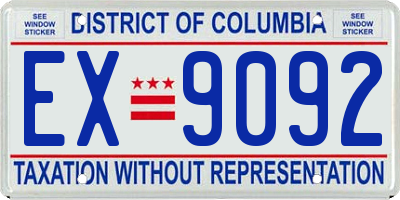 DC license plate EX9092